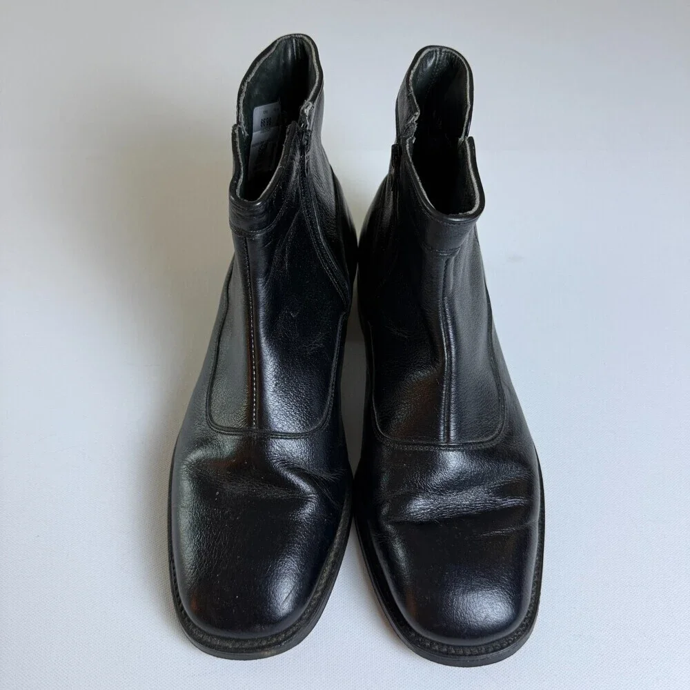Vintage 60s 70s Side Zip Boots O'Sullivan Heel Union Made Men's 8EE (Extra Wide)